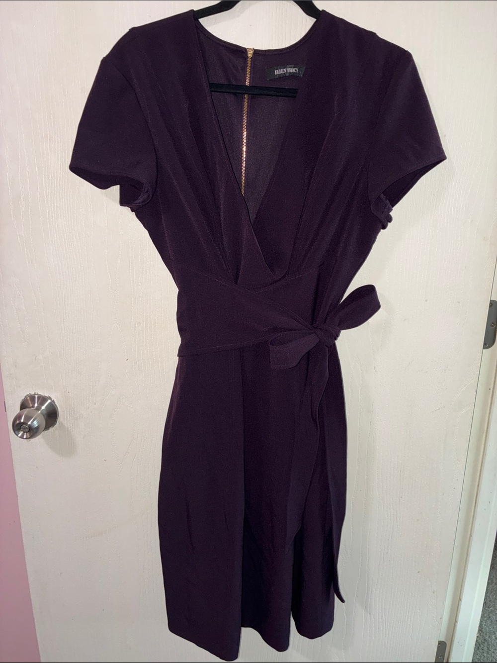 Ellen Tracy Plum Wrap Dress